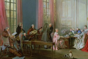 CRL29770 Den unge Mozart ved clavichordet, detalje fra Le The a l